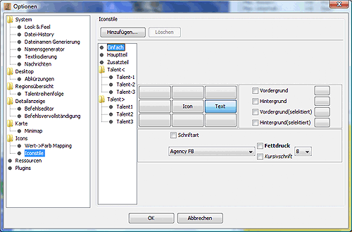 Optionen - Iconstile