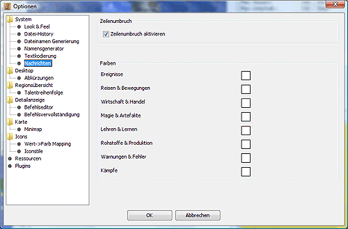 Optionsmenue - System - Nachrichten