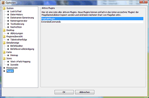 Optionen - Plugins